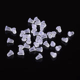 500pc Clear Ear Nut Earrings DIY Jewelry Plastic Earring Back 5x5x4mm F60