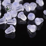 500pc Clear Ear Nut Earrings DIY Jewelry Plastic Earring Back 5x5x4mm F60