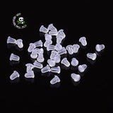 500pc Clear Ear Nut Earrings DIY Jewelry Plastic Earring Back 5x5x4mm F60