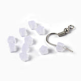 500pc Clear Ear Nut Earrings DIY Jewelry Plastic Earring Back 5x5x4mm F60