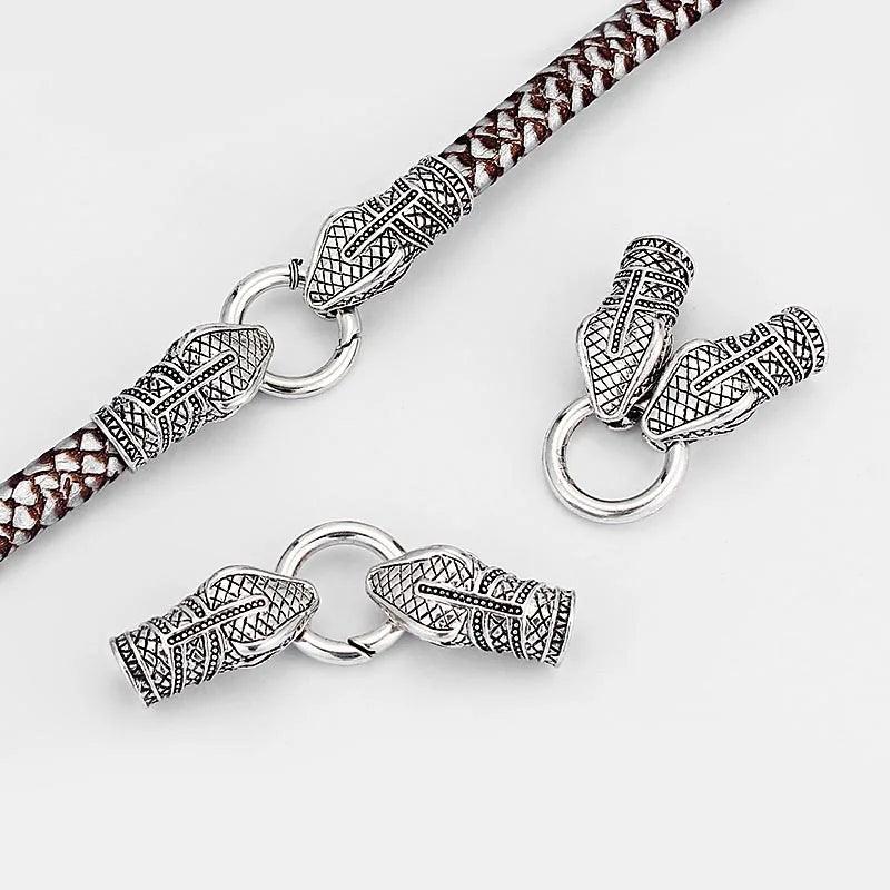 Snake Head Crimp Caps for 10mm Leather Cord Jewelry Making