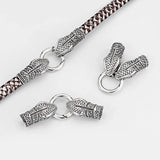 Snake Head Crimp Caps for 10mm Leather Cord Jewelry Making