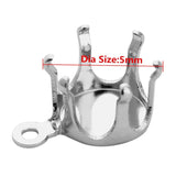 100pcs Copper Silver Claw Setting Base Clasps 5-12mm DIY Pendant F