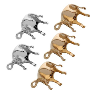 100pcs Copper Silver Claw Setting Base Clasps 5-12mm DIY Pendant F