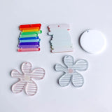 Acrylic Resin Flower Eardrop Pendant Charms 8pcs