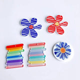 Acrylic Resin Flower Eardrop Pendant Charms 8pcs