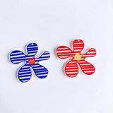 Acrylic Resin Flower Eardrop Pendant Charms 8pcs