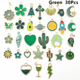 30/50pcs Enamel Charms Animals Flower DIY Neacklace Bracelet Jewelry Making