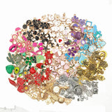 30/50pcs Enamel Charms Animals Flower DIY Neacklace Bracelet Jewelry Making