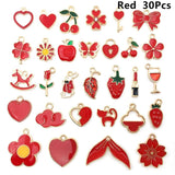 30/50pcs Enamel Charms Animals Flower DIY Neacklace Bracelet Jewelry Making