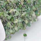 1M Stainless Steel Cable Green Aventurine Chip Gravel Chain