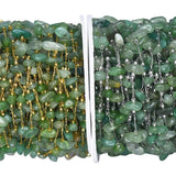 1M Stainless Steel Cable Green Aventurine Chip Gravel Chain