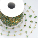 1M Stainless Steel Cable Green Aventurine Chip Gravel Chain