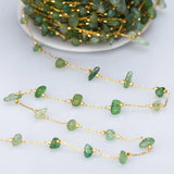 1M Stainless Steel Cable Green Aventurine Chip Gravel Chain