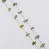 1M Stainless Steel Cable Green Aventurine Chip Gravel Chain
