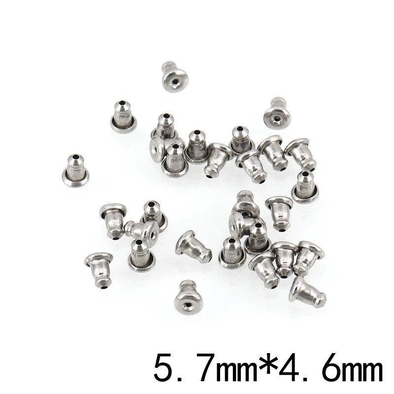 30pcs Stainless Steel Earplug Earring Backs for DIY Jewelry Making