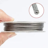 33FT 0.03in LightGrey Bead String Wire Nylon Coated Stainless Steel