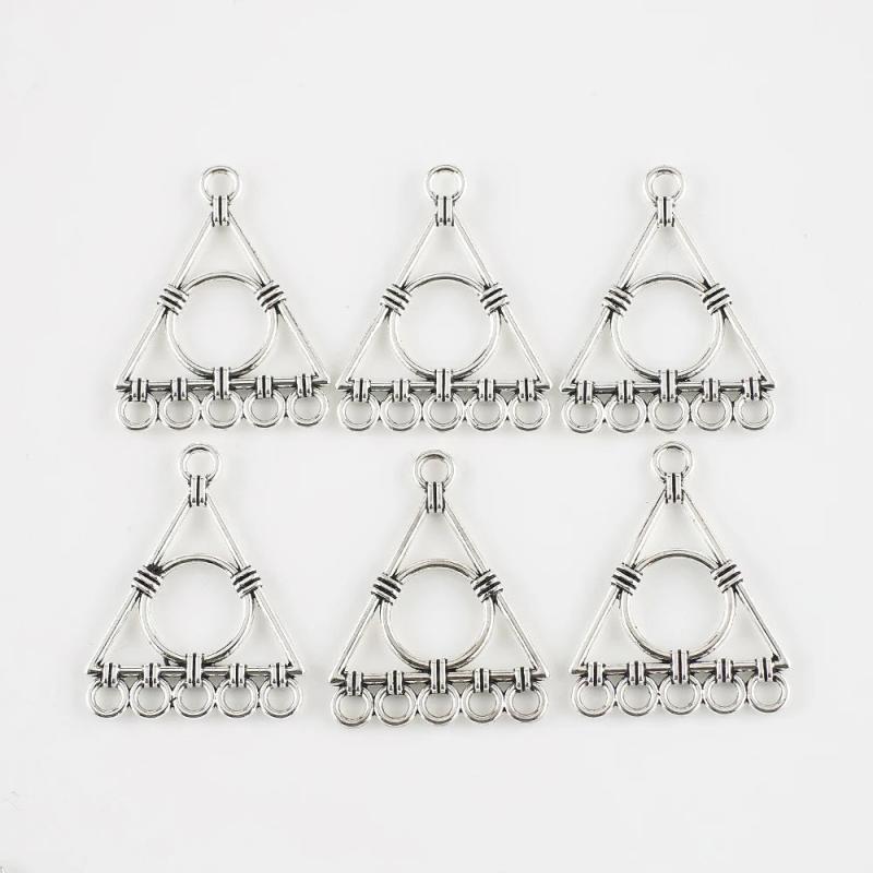 30Pcs Antique Metal Geometric Charms DIY Earring Making Supplies