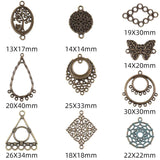 30Pcs Antique Metal Geometric Charms DIY Earring Making Supplies