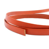Orange Coated Cow Hide Leather Strip 10mmx2mm Flat Leather Band