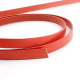 Orange Coated Cow Hide Leather Strip 10mmx2mm Flat Leather Band