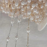 6mm Pearl Beaded Copper Chain Crystal Beads Cable Chain