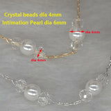 6mm Pearl Beaded Copper Chain Crystal Beads Cable Chain