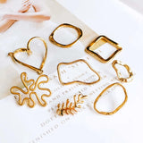 KC Plated Stud Earrings Round Star Eardrop Pendant Charms 8pcs