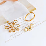 KC Plated Stud Earrings Round Star Eardrop Pendant Charms 8pcs
