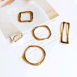 KC Plated Stud Earrings Round Star Eardrop Pendant Charms 8pcs