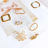 KC Plated Stud Earrings Round Star Eardrop Pendant Charms 8pcs