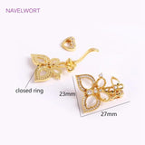 18K Butterfly Pearl Clasps, Zircon Inlaid, Jewelry Materials
