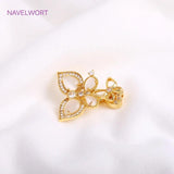 18K Butterfly Pearl Clasps, Zircon Inlaid, Jewelry Materials