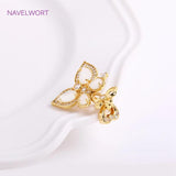 18K Butterfly Pearl Clasps, Zircon Inlaid, Jewelry Materials