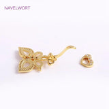 18K Butterfly Pearl Clasps, Zircon Inlaid, Jewelry Materials