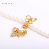 18K Butterfly Pearl Clasps, Zircon Inlaid, Jewelry Materials