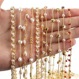 1 Meter Stainless Steel Star Love Heart Pearl Chain DIY Jewelry Findings