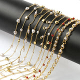 1 Meter Stainless Steel Star Love Heart Pearl Chain DIY Jewelry Findings