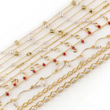 1 Meter Stainless Steel Star Love Heart Pearl Chain DIY Jewelry Findings