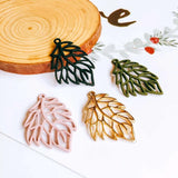 Multicolor Hollow Leaves Earring Accessories Necklace Pendant Charms 6pcs