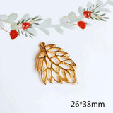 Multicolor Hollow Leaves Earring Accessories Necklace Pendant Charms 6pcs
