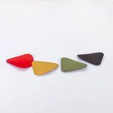 Multicolor Fan Shape Wave Eardrop Metal DIY Material Pendant Necklace Earring
