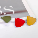 Multicolor Fan Shape Wave Eardrop Metal DIY Material Pendant Necklace Earring