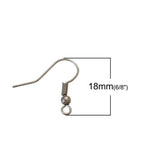Zinc Alloy Ear Wire Hooks Earring Findings DIY Making Drop Earrings, 200-250PCs