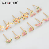 Handmade Zircon Earrings for Women, 6 pcs/lot