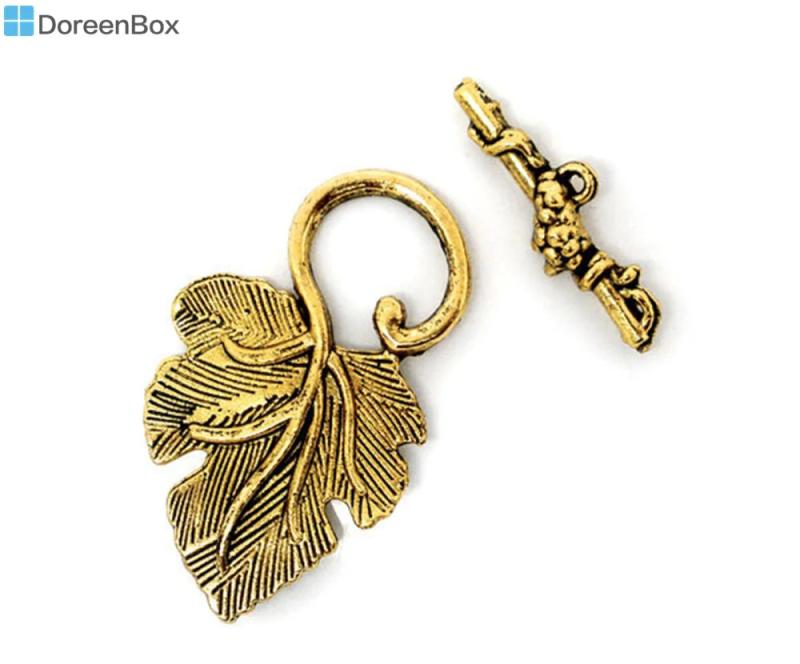 20 Sets Golden Tone Grape Charm Toggle Clasps Findings