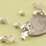 2pcs 925 Silver Pentagram Pendant for DIY Jewelry Making