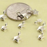 2pcs 925 Silver Pentagram Pendant for DIY Jewelry Making