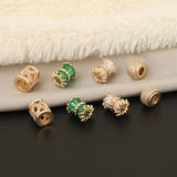 4Pcs CZ Cylinder Charms for DIY Jewelry Making