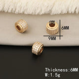 4Pcs CZ Cylinder Charms for DIY Jewelry Making